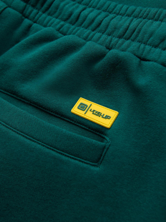 Klasyczne dresowe spodnie unisex ze ściągaczami – ciemnozielone V17 OU-PSBC-0100