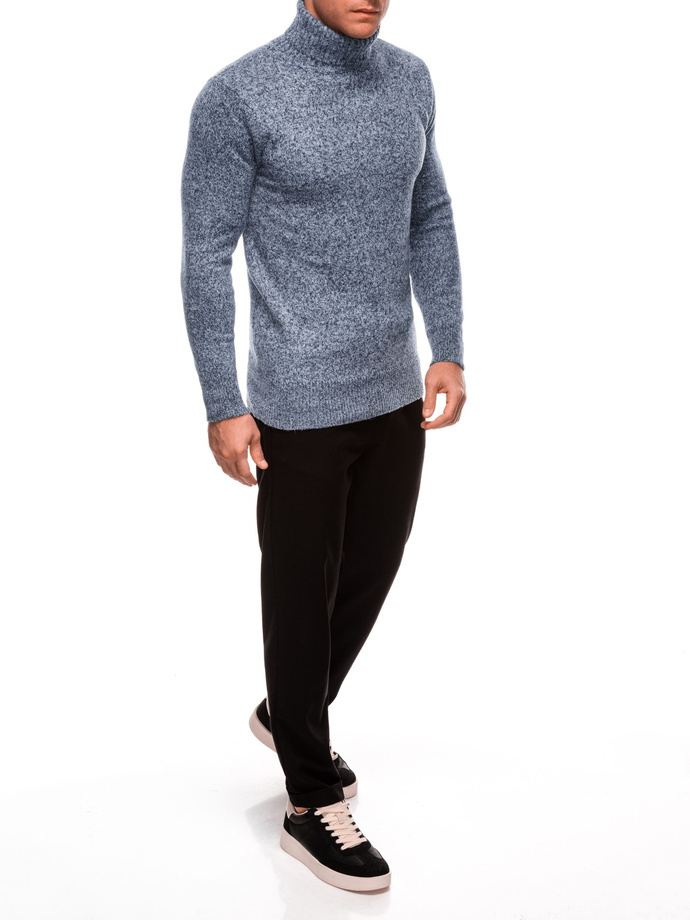 Men's turtleneck sweater E247 - blue
