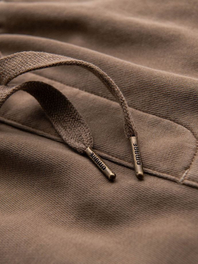 RELAXED FIT men's athleisure style short sweat shorts - light brown V2 OM-SRWS-0122