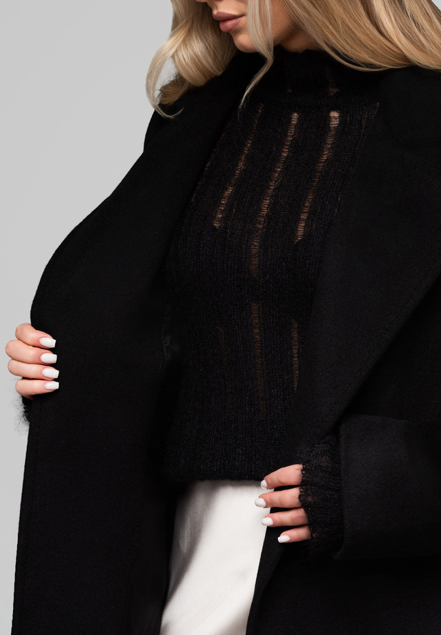 Płaszcz damski wełniany LARICA OW-COLC-0106 v1 - czarny