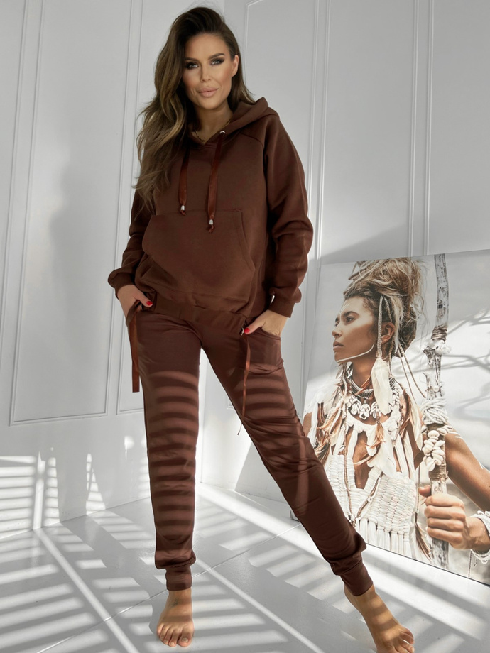 Women's hooded sweatshirt TLR042 - brown