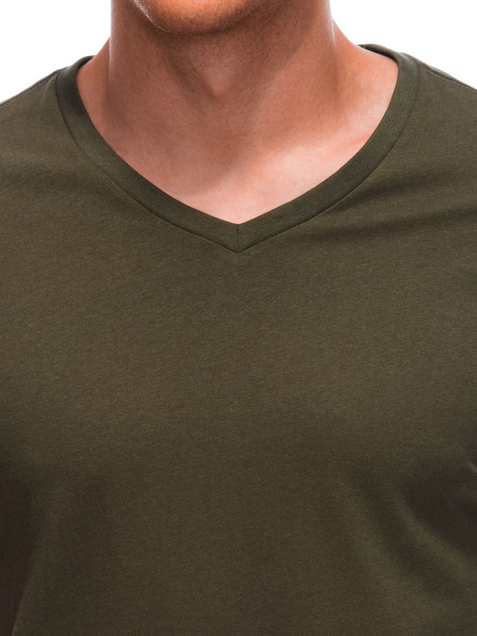Men's basic V-neck t-shirt EM-TSBS-0101 - olive V9