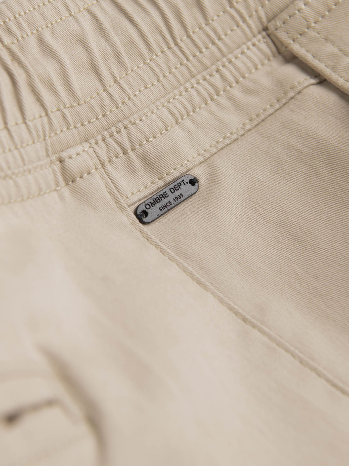 Men's fabric pants JOGGERS - beige V10 P885