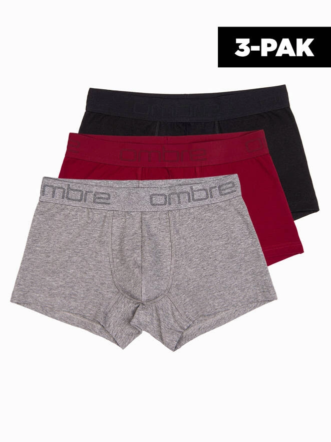 Men's cotton boxer shorts with logo - 3-pack mix V3 OM-UNBO-0105