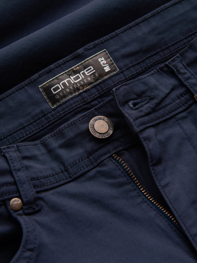 Men's tailored chino pants - dark blue V4 OM-PACP-0151