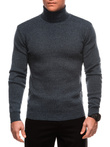 Men's turtleneck sweater E249 - navy blue 