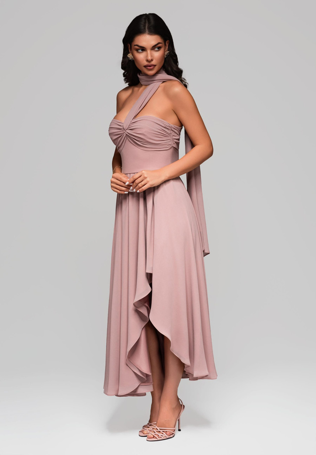 Evening dress LA-OM-DLR196 - dirty pink