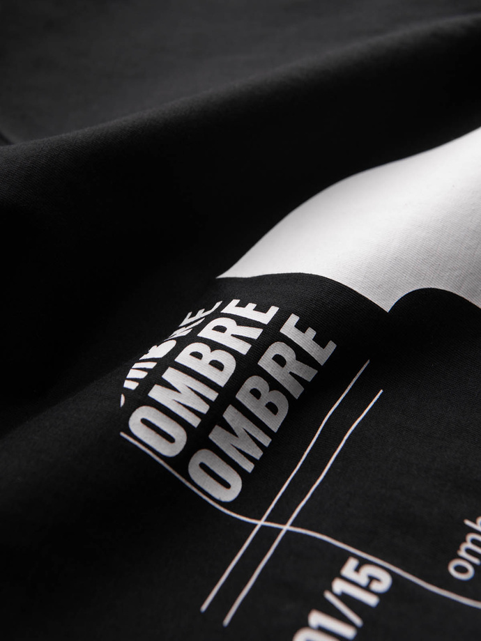 Men's printed cotton t-shirt - black V3 OM-TSPT-0166