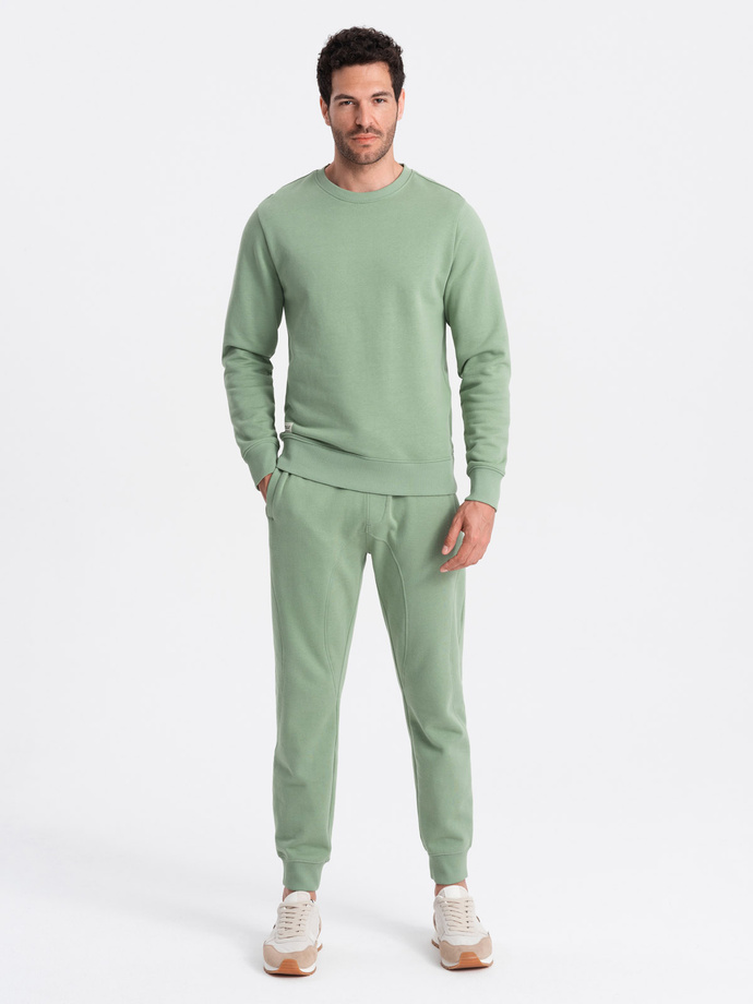 Men's sweatshirt set + jogger pants - green V3 Z79