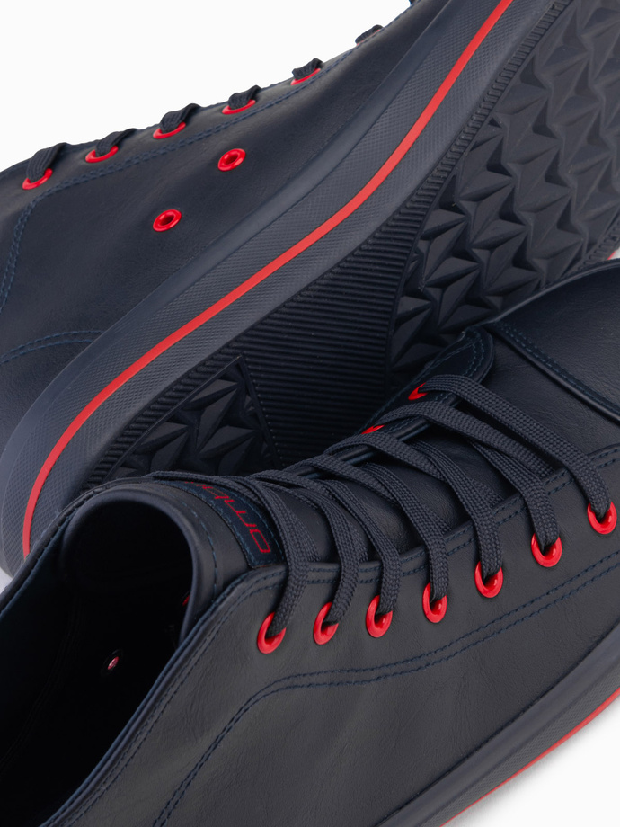 Men's contrast sneakers with raised upper - navy blue V2 OM-FOTH-0121