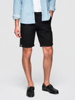 Classic men's chino shorts with rolled up leg - black V9 OM-SRCS-0197