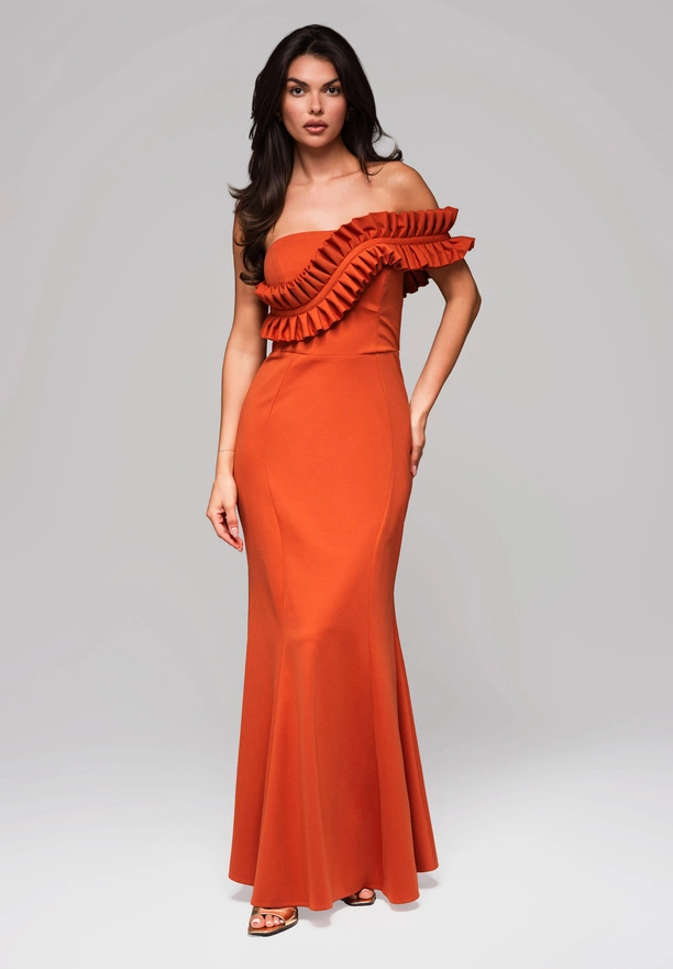 Evening dress LA-OM-DLR219 - dark orange