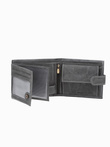 Men's leather wallet - black A087