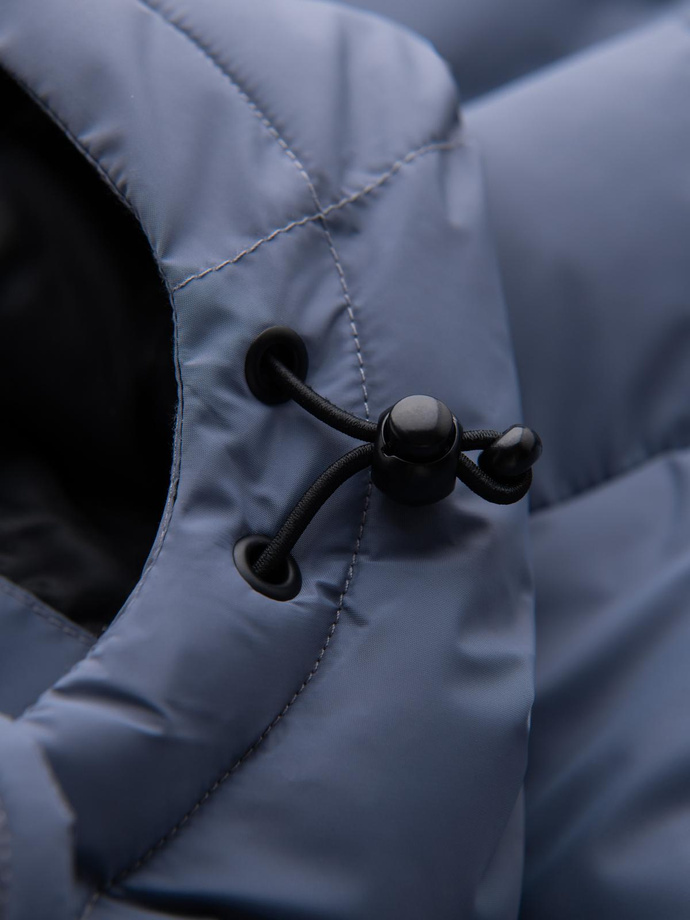 Ocieplana pikowana męska kurtka z raglanowym rękawem – zgaszony fiolet V6 OM-JAHP-0302