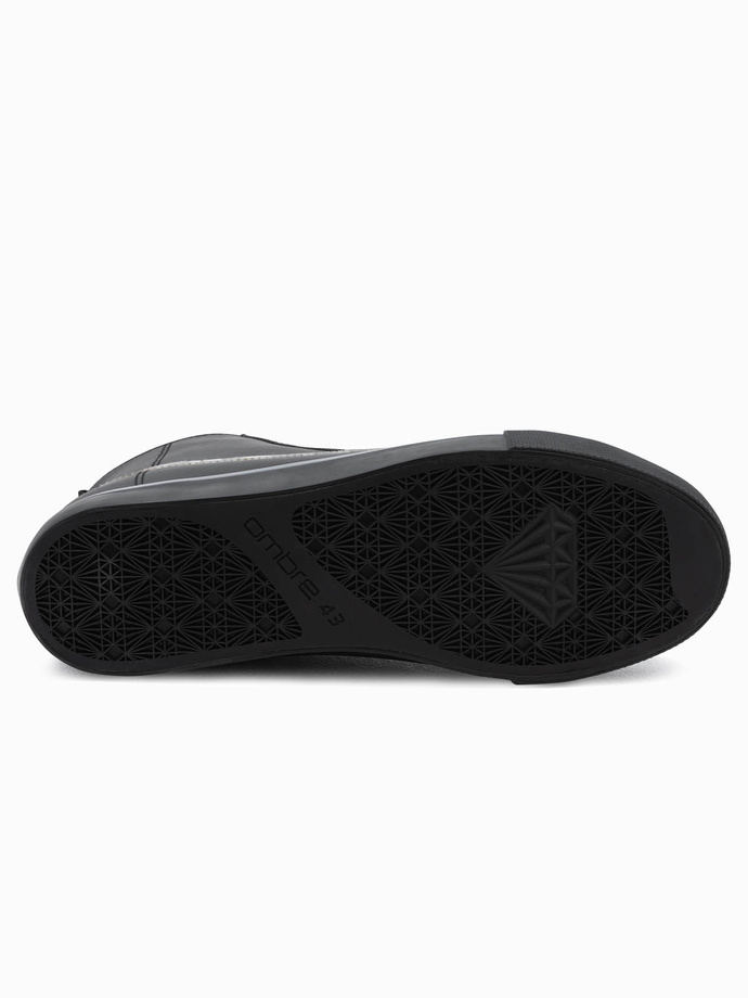 Buty męskie trampki z ozdobnym logowaniem - czarne OM-FOTH-22FW-004