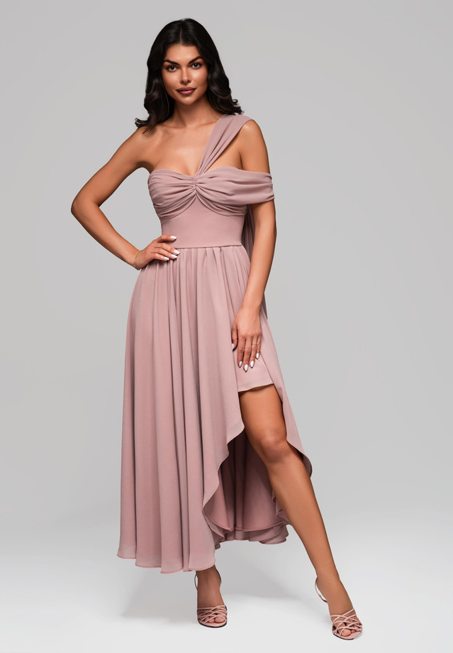 Evening dress LA-OM-DLR196 - dirty pink