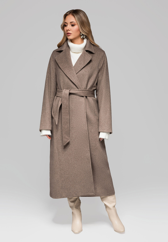 Men's minimalist coat with detachable vest - beige V1 OM-COLC-0139