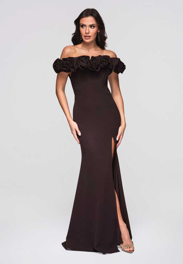 Sukienka wieczorowa LA-OM-DLR178 - brown