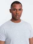 Men's classic cotton BASIC T-shirt - grey melange V5 OM-TSBS-0146 