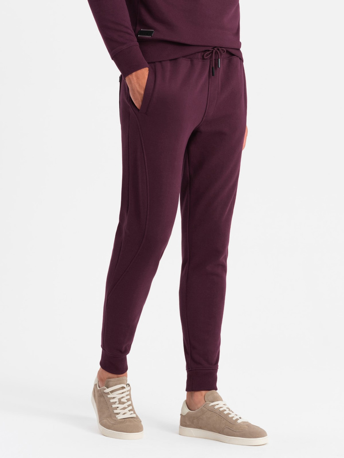 BASIC men's cotton sweatshirt set BASIC sweatshirt + joggers - maroon V3 Z84