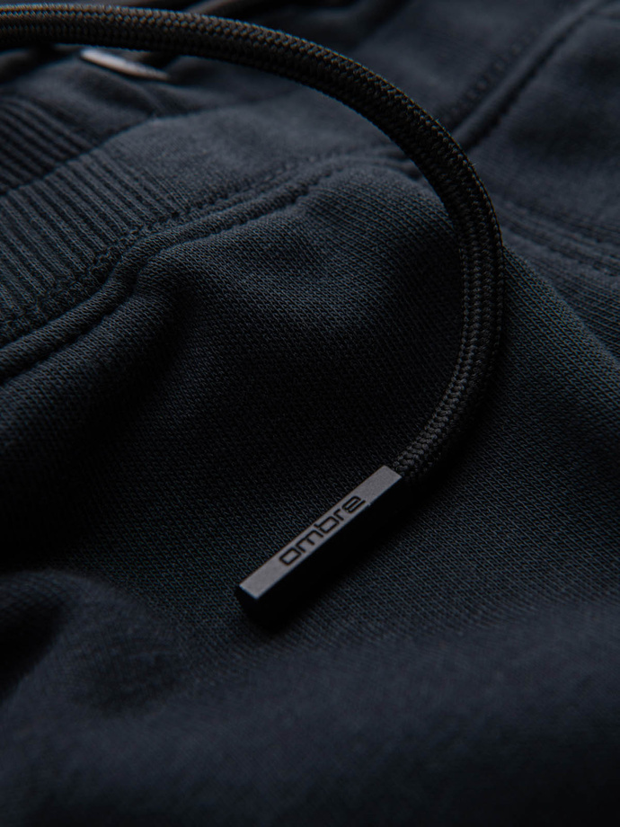 Męskie bawełniane szorty dresowe BASIC – czarne V9 OM-SRBS-0149