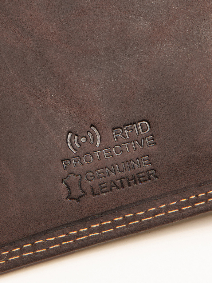 Men's leather wallet - brown A091