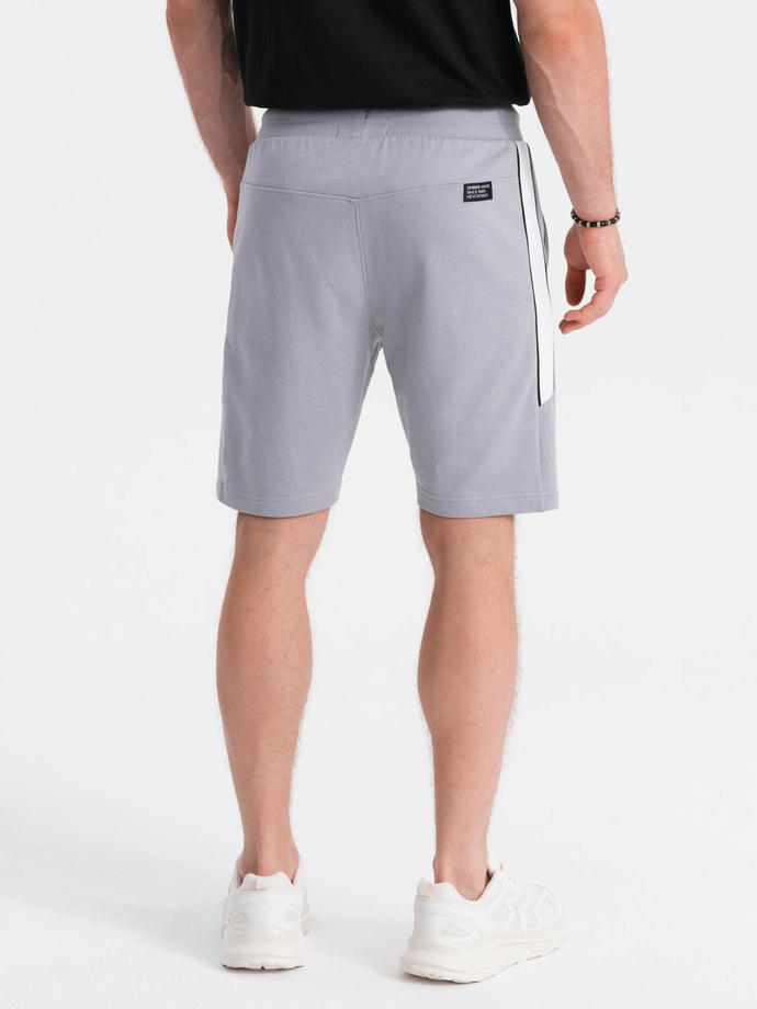 Men's sweat shorts with leopard stripes - gray V9 W359