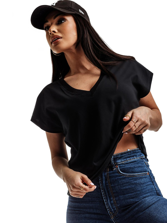 Women's unprinted t-shirt SLR087- black