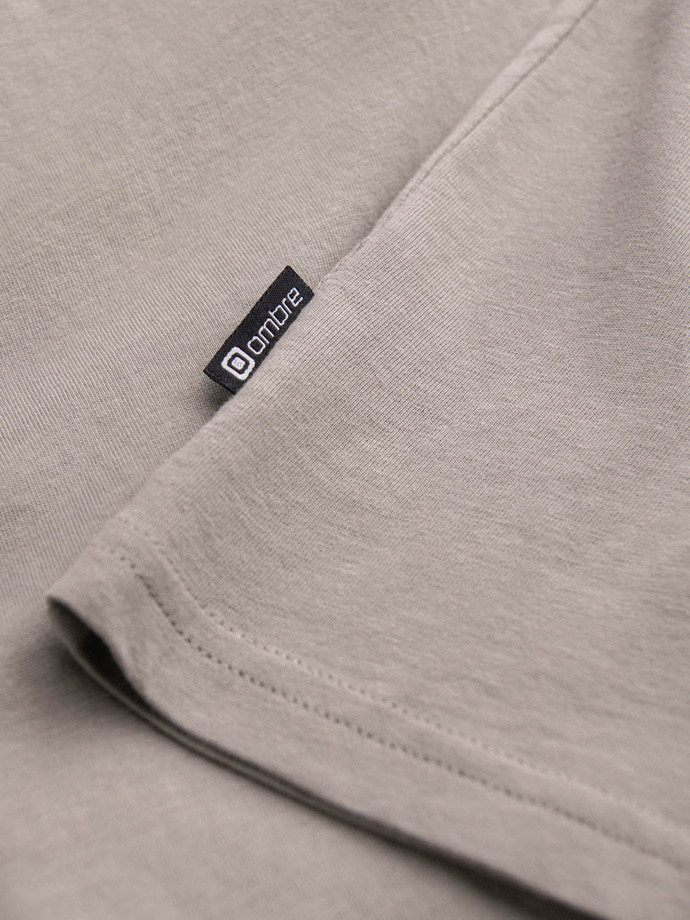 T-shirt męski z nadrukiem w stylu motocyklowym – popielaty V3 OM-TSPT-0125