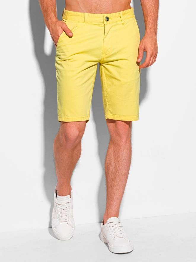 Men's chino shorts W341 - light yellow