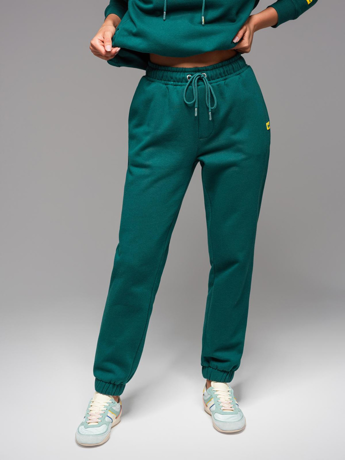 UNISEX sweatshirt set hoodie + drawstring pants in athleisure style - dark green V17 Z111