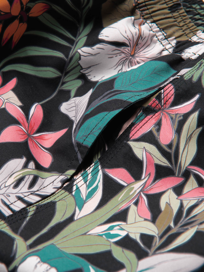 Men's floral swim shorts - black V3 OM-SRBS-0140