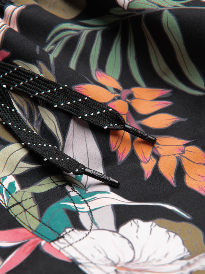 Men's floral swim shorts - black V3 OM-SRBS-0140