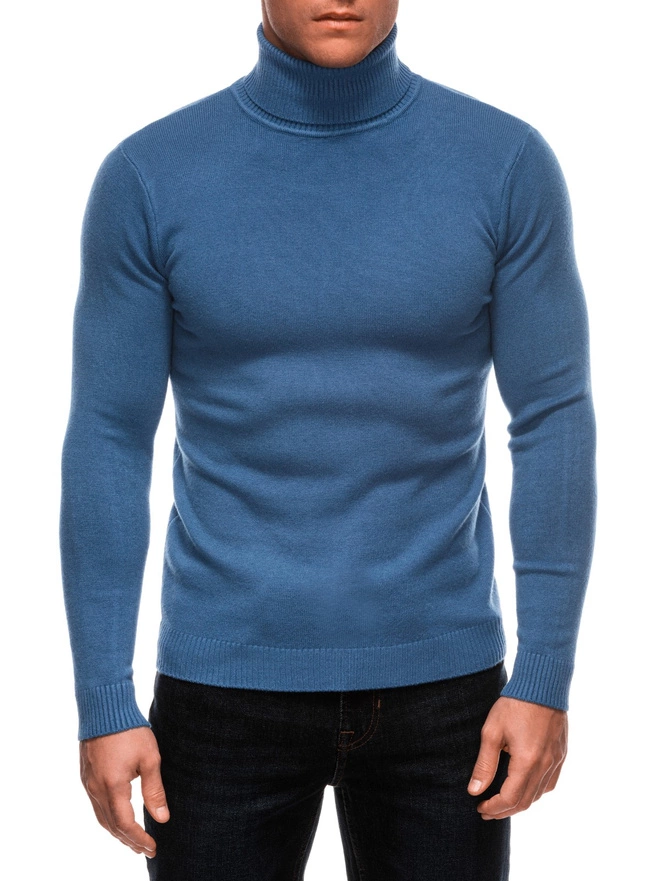 Men's polo neck E248 - blue