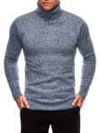 Men's turtleneck sweater E247 - blue