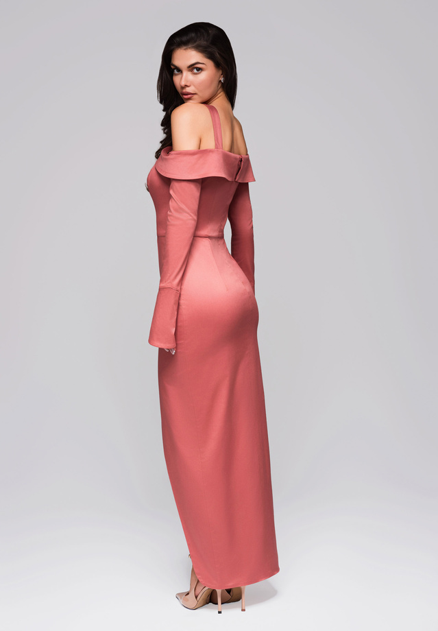 Evening dress LA-OM-DLR250 - dark pink