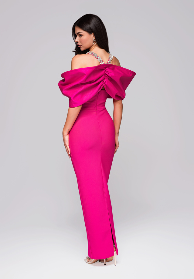 Evening dress LA-OM-DLR256 - fuchsia