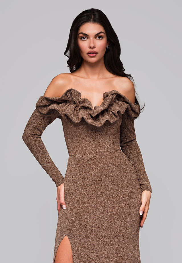 Evening dress LA-OM-DLR002 - gold