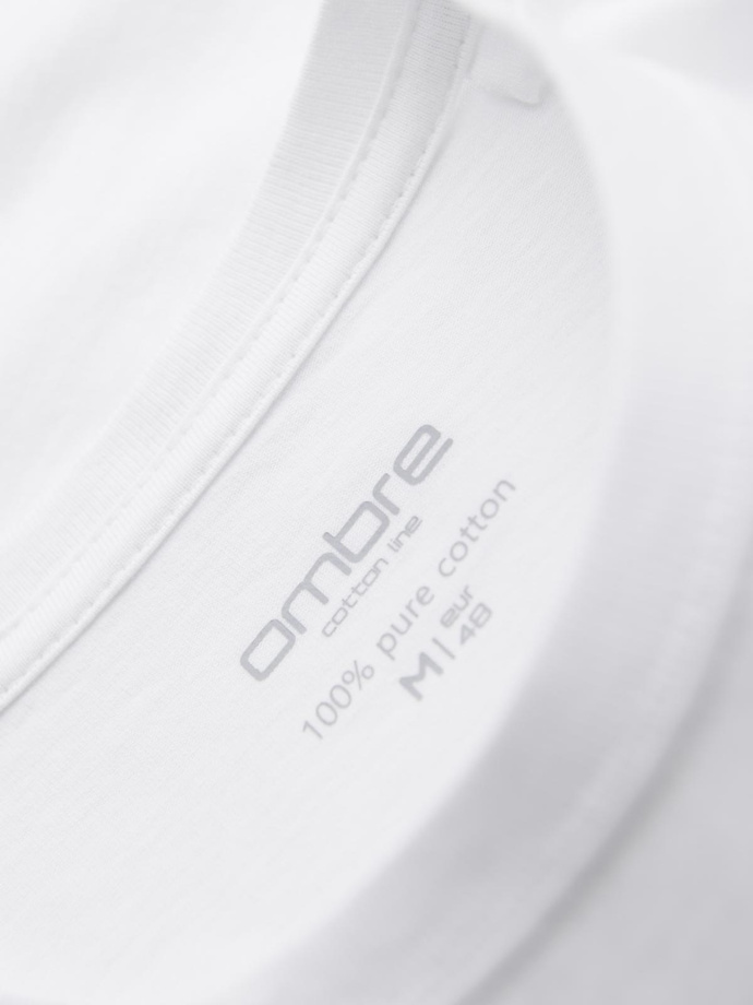 Men's BASIC classic cotton T-shirt - white V4 OM-TSBS-0236