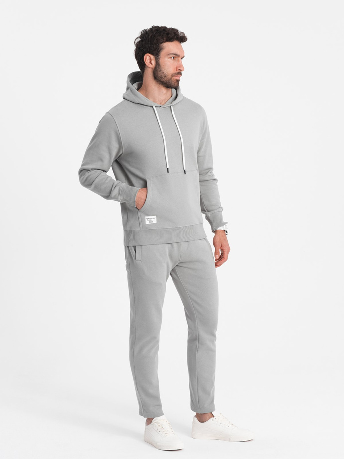 Men's sweatshirt set kangaroo sweatshirt + pants - gray V8 Z80