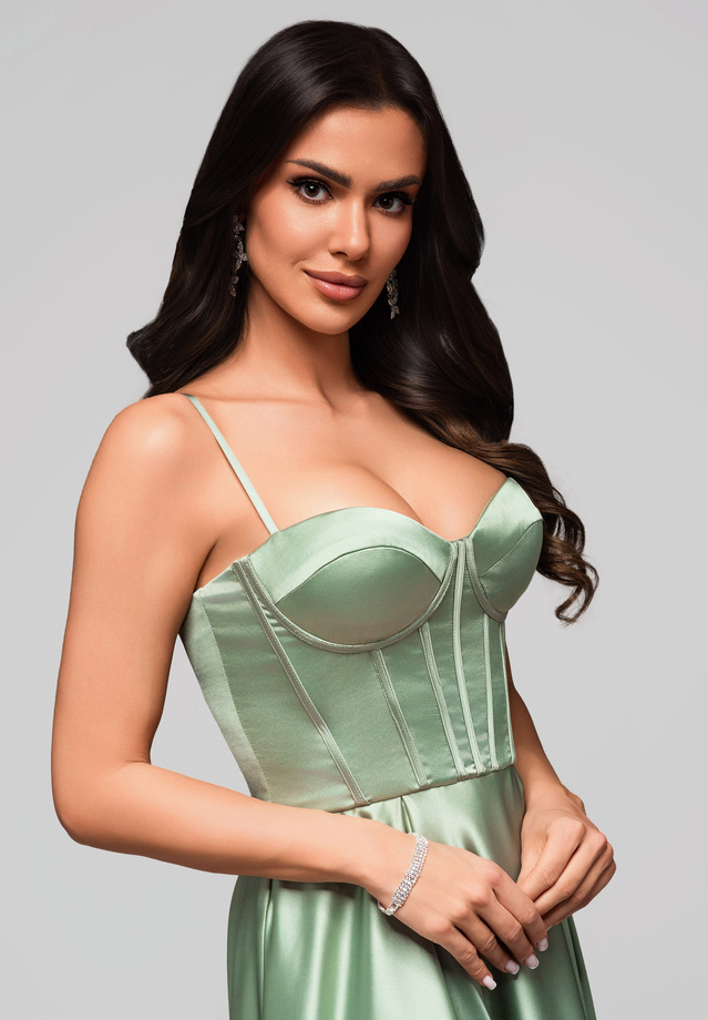 Evening dress LA-OM-DLR160 - light green