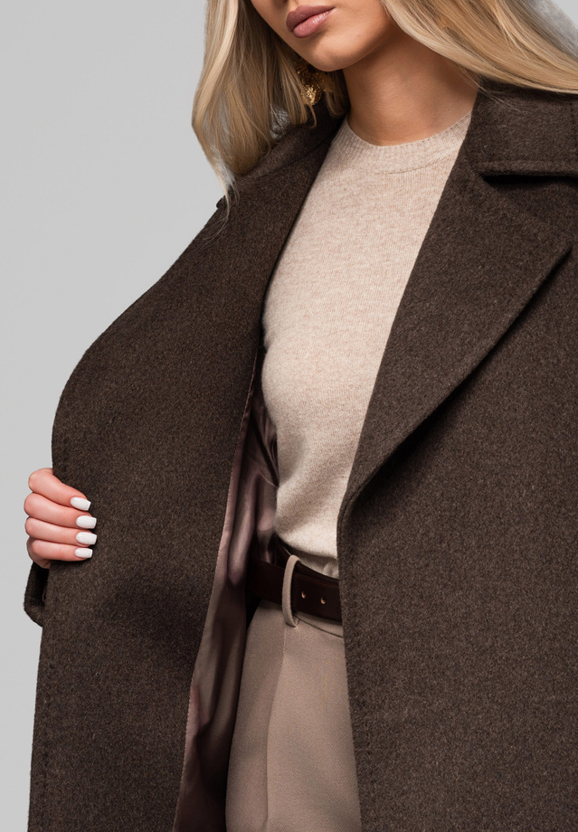 Women's wool coat LARICA OW-COLC-0106 v3 - brown