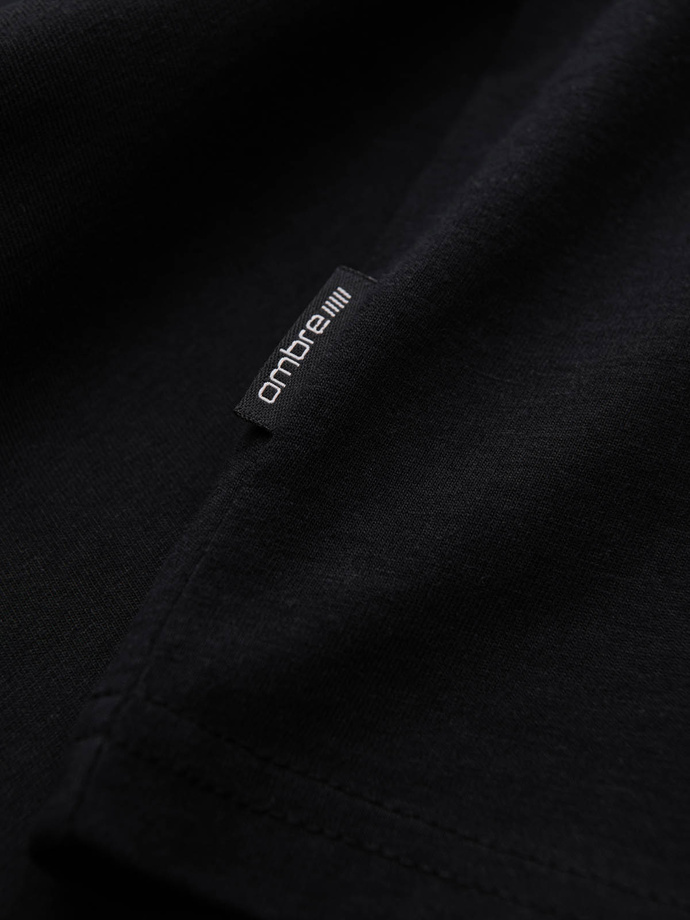 BASIC men's classic cotton T-shirt with a crew neckline - black V1 OM-TSBS-0145