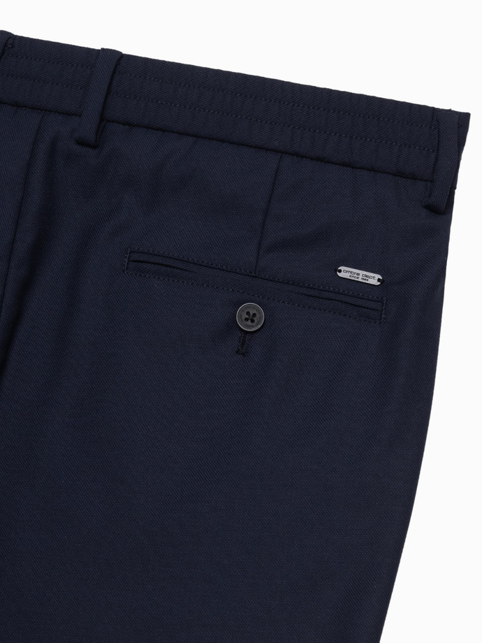 Men's chino pants with elastic waistband SLIM FIT - navy blue V3 OM-PACP-0157