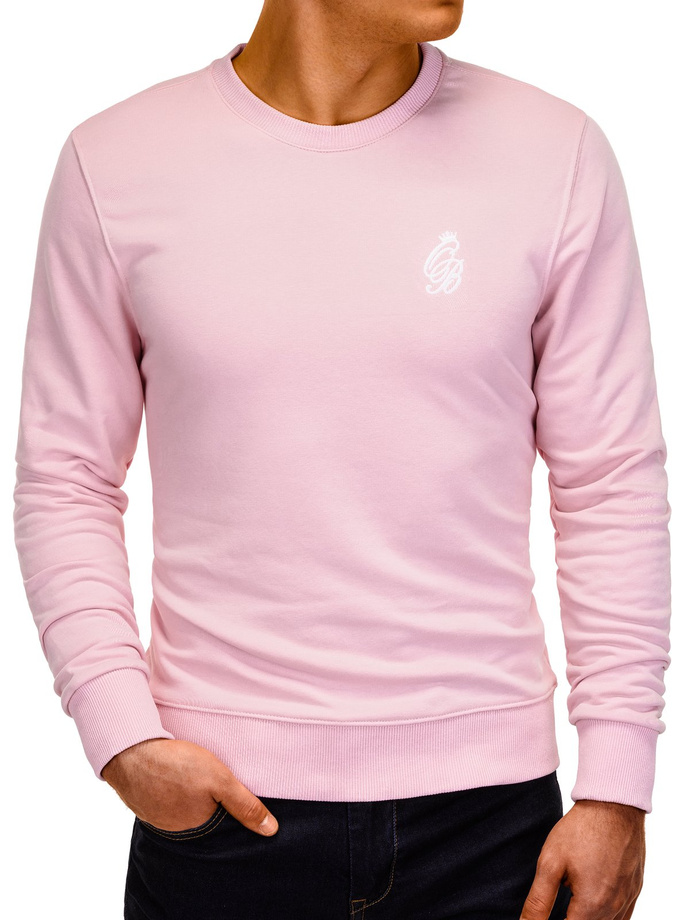 Men's printed sweatshirt B919 - light pink