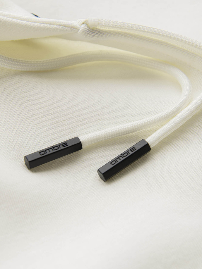 Męska rozpinana bluza dresowa BASIC – kremowa V5 OM-SSBZ-0160