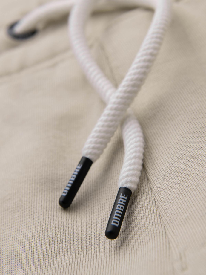 Męskie spodnie dresowe z nogawką bez ściągacza - jasnobeżowe V1 OM-PABS-0206