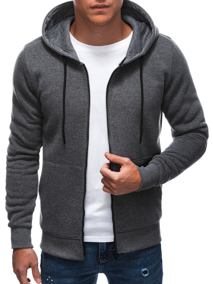 Men's hoodie B1211 - dark grey melange