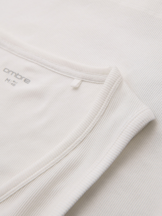 Men's cotton basic t-shirt with straps - white V1 OM-TSBT-0239