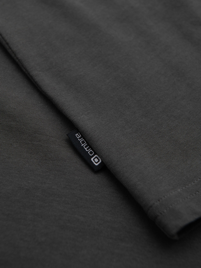 Men's casual t-shirt with pocket patch - graphite V11 OM-TSCT-0109